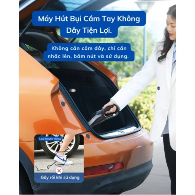 Máy Hút Bụi Mini Cầm Tay Không Dây - Công Suất Lớn, Hút Bụi Ô tô và Giường Nệm, Giá 309.000₫ 6