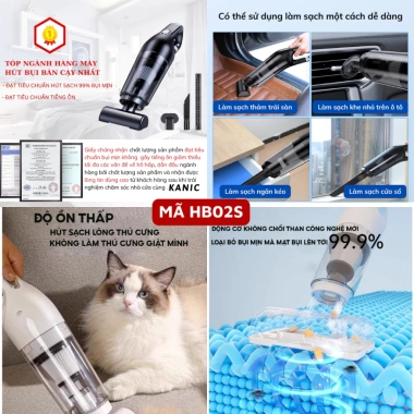 Máy hút bụi mini cầm tay không dây đa năng, công suất cao, lực hút mạnh, giá 299.000đ 5