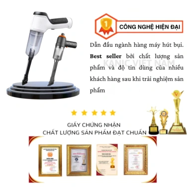 Máy hút bụi mini cầm tay không dây đa năng, công suất cao, lực hút mạnh, giá 299.000đ 9