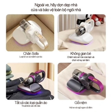 Máy hút bụi mini cầm tay không dây, diệt mạt UV, khử trùng nhanh - Giá 580.000₫