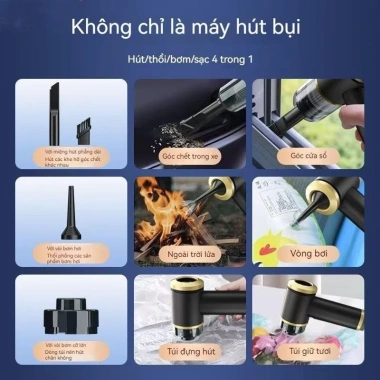 Máy Hút Bụi Mini Cầm Tay Không Dây Siêu Mạnh, Hút Ô Tô, Nhà Cửa, Bàn Phím, Sạc Type‑C – Chỉ 250.000₫
