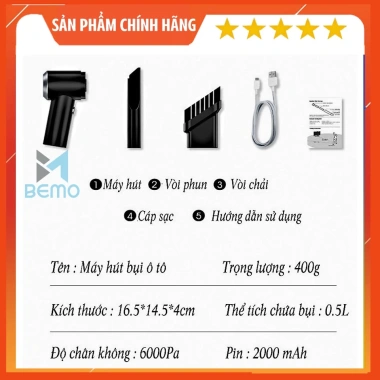 Máy Hút Bụi Mini Cầm Tay Không Dây – Siêu Sạch Giường Nệm, Ôtô, Giá 320.000₫ 4