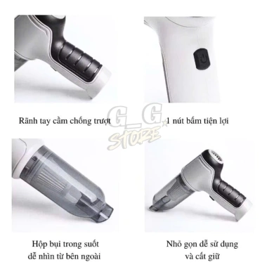 Máy Hút Bụi Mini Cầm Tay Không Dây Tamashiro 9.000Pa USB, 5 Đầu Hút - Giá 119k