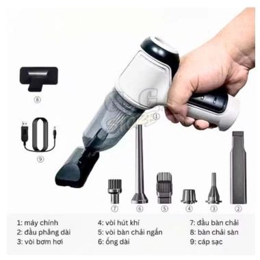 Máy Hút Bụi Mini Cầm Tay Không Dây Tamashiro 9.000Pa USB, 5 Đầu Hút - Giá 119k