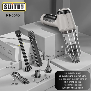 Máy Hút Bụi Mini Cầm Tay SUITU ST-6.645 - Thổi Hút Siêu Mạnh, Vệ Sinh Xe, Nhà Cửa 7 Máy Hút Bụi Mini Cầm Tay SUITU ST-6.645 - Thổi Hút Siêu Mạnh, Vệ Sinh Xe, Nhà Cửa 7
