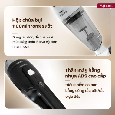 Máy Hút Bụi Mini FujiHome VC06 16.000Pa – Dây 5m, Siêu Nhẹ, Giá Ưu Đãi 580k