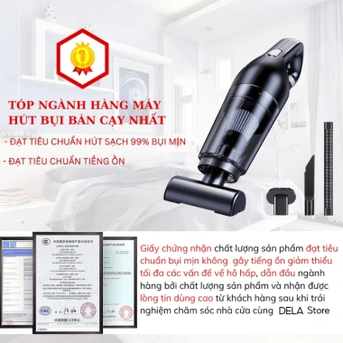 Máy hút bụi mini không dây DELADEP MHB01 20.000PA, hút giường & ô tô, 12 tháng BH - 599.000₫ 2