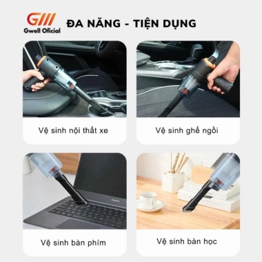 Máy hút bụi mini không dây GODWELL 6.000MPa - Làm sạch bàn phím, ô tô, pin sạc, giá chỉ 68.000