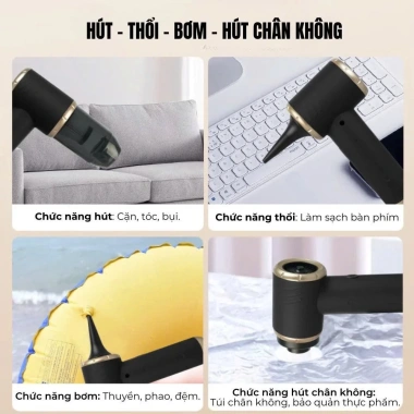 Máy hút bụi mini không dây, hút & thổi, lực 8.000Pa, tiện dụng xe hơi - 222.500₫