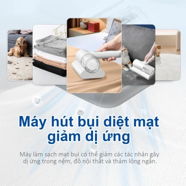 Máy Hút Bụi Mini UV Diệt Khuẩn Cầm Tay - Vệ Sinh Chăn Gối, Nệm, Lông Tóc 131k
