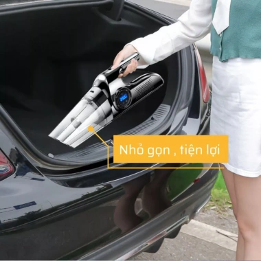 Máy Hút Bụi Ô Tô 4 Trong 1 - Bơm Lốp, Đo Áp Suất, Đèn Pin, Giá 435k Ưu Đãi