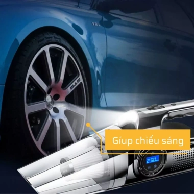 Máy Hút Bụi Ô Tô 4 Trong 1 - Bơm Lốp, Đo Áp Suất, Đèn Pin, Giá 435k Ưu Đãi