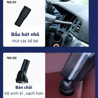 Máy Hút Bụi Ô Tô 4 Trong 1 - Bơm Lốp, Đo Áp Suất, Đèn Pin, Giá 435k Ưu Đãi