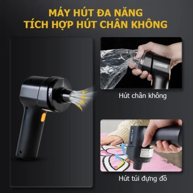 Máy hút bụi ô tô cầm tay Chigo mini không dây - Lực hút mạnh, sạch nhanh 3