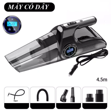 Máy hút bụi ô tô đa năng 4 trong 1 cao cấp: hút bụi, bơm lốp, đo áp suất, đèn pin 12-24V 9 Máy hút bụi ô tô đa năng 4 trong 1 cao cấp: hút bụi, bơm lốp, đo áp suất, đèn pin 12-24V 9