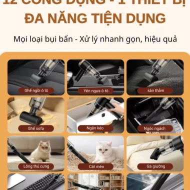 Máy hút bụi ô tô Dodoto không dây cầm tay 25.000 Pa công suất lớn - 470.000₫ 3
