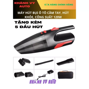 Máy hút bụi ô tô không dây 12V 120W mini, cầm tay, tặng 5 đầu cắm - Giá 220.000đ 2