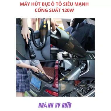 Máy hút bụi ô tô không dây 12V 120W mini, cầm tay, tặng 5 đầu cắm - Giá 220.000đ 7