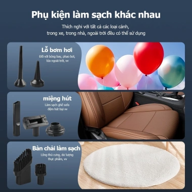 Máy hút bụi ô tô không dây mini, di động sạc lại, giá ưu đãi 278.750₫