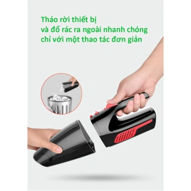 Máy hút bụi ô tô mini cầm tay 120W - Kèm 5 phụ kiện, bảo hành 1 đổi 1, chỉ 189.000đ