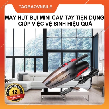 Máy hút bụi ô tô mini cầm tay 120W, tặng 5 phụ kiện, bảo hành 1 đổi 1, 189.000đ
