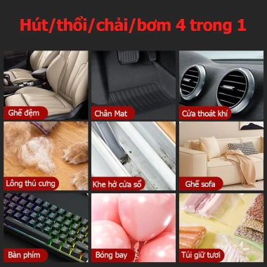 Máy hút bụi ô tô Suitu 18.000Pa mini cầm tay không dây, hút mạnh, bảo hành, giá 259.000₫
