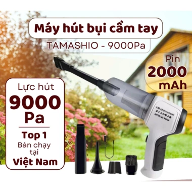 Máy Hút Bụi TAMASHIO Cầm Tay Không Dây Mini 6 Đầu – Dùng cho ô tô, lông thú cưng, 139k