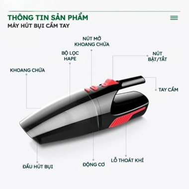 Máy hút bụi xe hơi mini 120W cắm tẩu, tặng 5 phụ kiện, giá 219.000đ ACCESS SHOP 3 Máy hút bụi xe hơi mini 120W cắm tẩu, tặng 5 phụ kiện, giá 219.000đ ACCESS SHOP 3