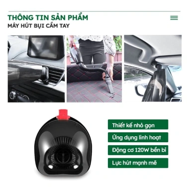 Máy hút bụi xe hơi mini 120W cắm tẩu, tặng 5 phụ kiện, giá 219.000đ ACCESS SHOP