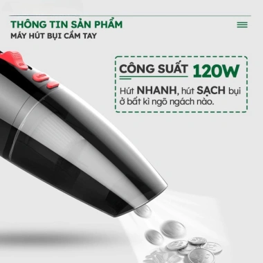 Máy hút bụi xe hơi mini 120W cắm tẩu, tặng 5 phụ kiện, giá 219.000đ ACCESS SHOP