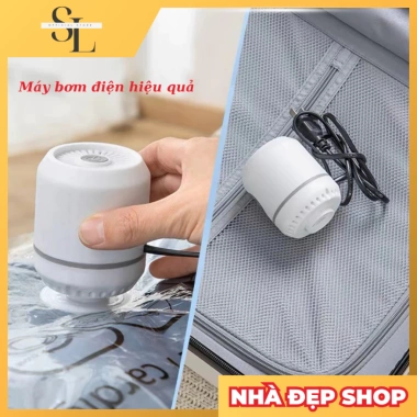 Máy hút chân không điện tự động mini - Tiết kiệm 80% không gian, lực hút mạnh, túi nén gọn cho quần áo 2