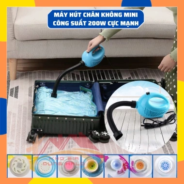 Máy Hút Chân Không Mini 200W – Hút Gọn Chăn Mền, Gấu Bông, Không Gian H148