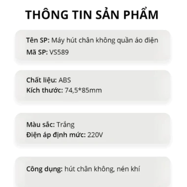 Máy hút chân không mini - Bơm điện & tay tiện lợi, nhỏ gọn, dễ dùng cho túi hút quần áo - 35.000₫ 8 Máy hút chân không mini - Bơm điện & tay tiện lợi, nhỏ gọn, dễ dùng cho túi hút quần áo - 35.000₫ 8