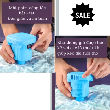 Máy hút chân không quần áo mini, bơm điện nhỏ gọn, dùng cho túi zip, tiết kiệm không gian 26k