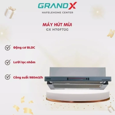 Máy hút mùi âm tủ GrandX GX H70F72G/GX H70F72SG - Công suất mạnh, thiết kế gọn, giảm giá 21%
