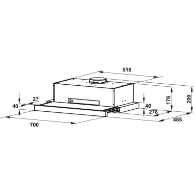 Máy Hút Mùi Âm Tủ Hafele HH-TT70A: Kính Chống Bẩn, Cảm Ứng 3 Tốc Độ, Động Cơ Êm, Khử Mùi Than Hoạt Tính