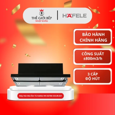 Máy hút mùi âm túng mặt kính đen Hafele HH-SG70A - 3 cấp độ hút, 6,772,570 VND