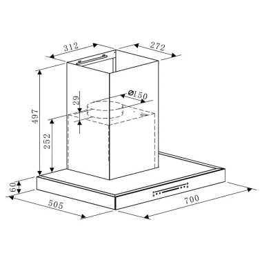 Máy hút mùi áp lực tường HC-W705B Hafele - giảm giá 18%, công suất mạnh, ồn thấp 6 Máy hút mùi áp lực tường HC-W705B Hafele - giảm giá 18%, công suất mạnh, ồn thấp 6