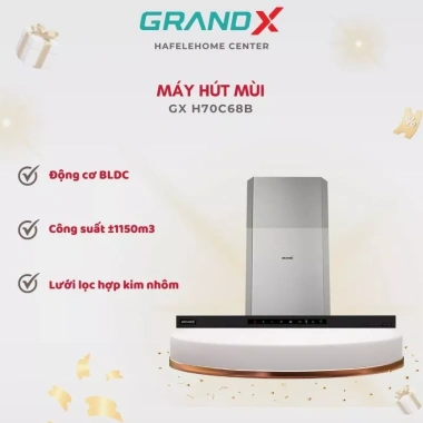 Máy hút mùi áp tường GrandX GX H70C68B/H70T68B - Khử mùi mạnh, tiết kiệm, chính hãng, giảm còn 5.49 triệu
