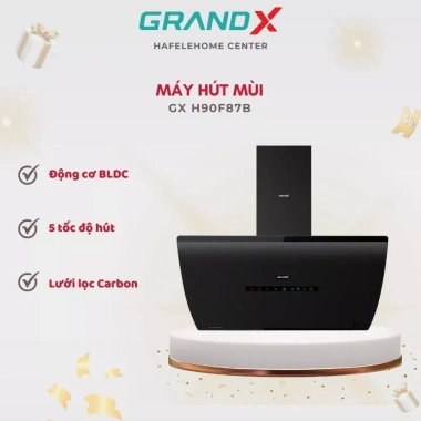 Máy hút mùi áp tường GrandX GX H90F87B/GX H90S87B - Công suất mạnh, êm ái, giảm 19% còn 7.510.508₫