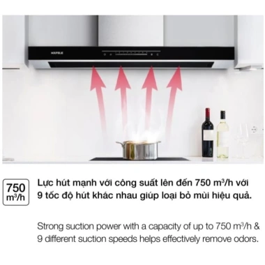 Máy hút mùi áp tường HC-W705B Hafele – Cảm ứng, cử chỉ, 9 cấp độ, tiết kiệm điện, giá 8.99 triệu 5