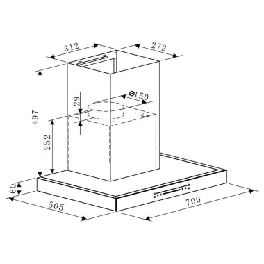 Máy hút mùi áp tường HC-W705B Hafele – Cảm ứng, cử chỉ, 9 cấp độ, tiết kiệm điện, giá 8.99 triệu 8