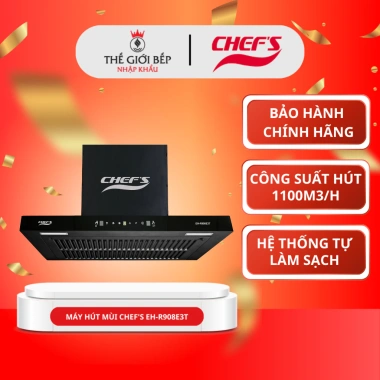 Máy hút mùi Chefs EH-R908E3T 1.100m³/h Inox cao cấp, 42dB - Giá ưu đãi 4,59 triệu