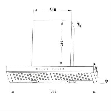 Máy hút mùi Chefs EH-R908E3T 1.100m³/h Inox cao cấp, 42dB - Giá ưu đãi 4,59 triệu