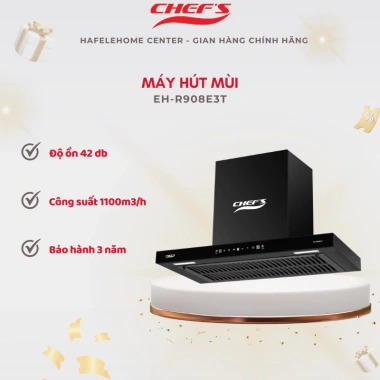 Máy hút mùi Chef's EH-R908E3T - Hút khói nhanh, giữ bếp sạch, giảm giá 5,890,000₫