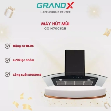 Máy hút mùi GrandX GX H70C62B/H70C62M - Thiết kế hiện đại, công suất mạnh, giảm 20%