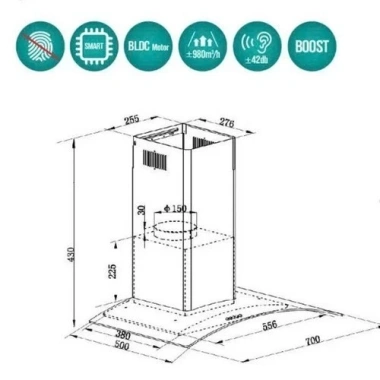 Máy hút mùi GrandX GX H70C62/H70C62S – Vận hành êm, dễ lắp đặt, giá 3.987.736 VND