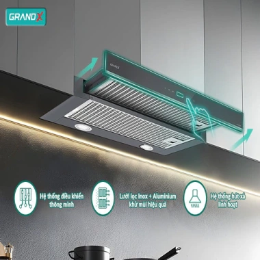 Máy hút mùi GrandX GX H70F58G - Tiết kiệm không gian, giảm giá 20% chỉ 2.590.000₫