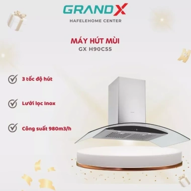 Máy hút mùi GrandX GX H90C55 - Dễ lắp đặt, dễ vệ sinh, giảm giá chỉ 3.2 triệu