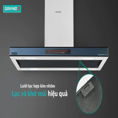 Máy hút mùi GrandX GX H90IL89/M - Thiết kế kính cong hiện đại, giảm giá tới 23%